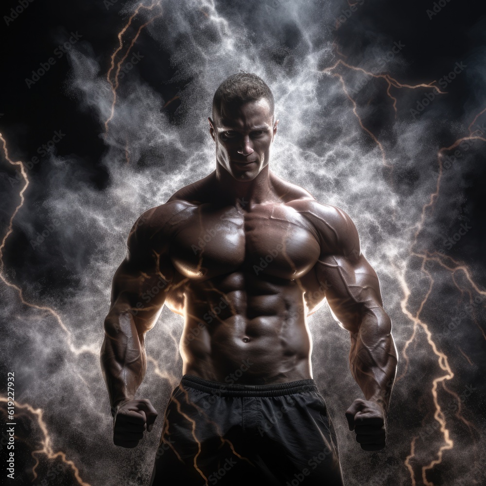 Dynamic Illustration of a Bodybuilder - sports clipart