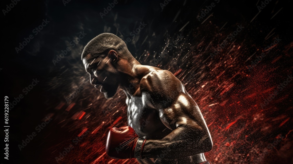 Dynamic Illustration of a Boxer  - sports clipart