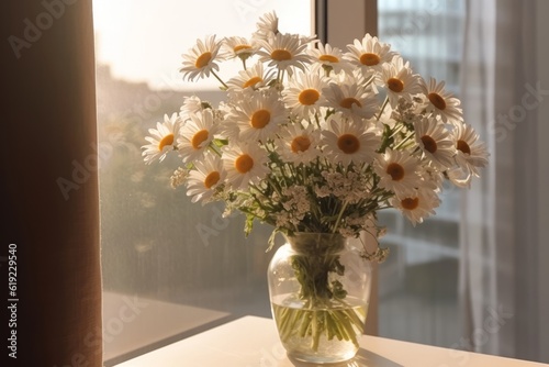  Bouquet of Daisies on the Windowsill, Generative AI
