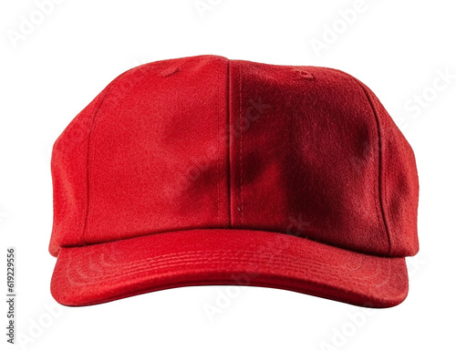 Red cap isolated on white, Ai generative