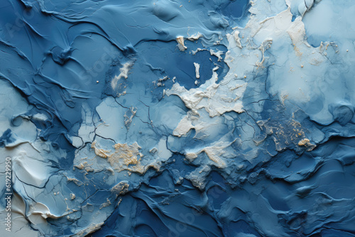 Abstract background showcasing an old map in shades of blue. Generative Ai.