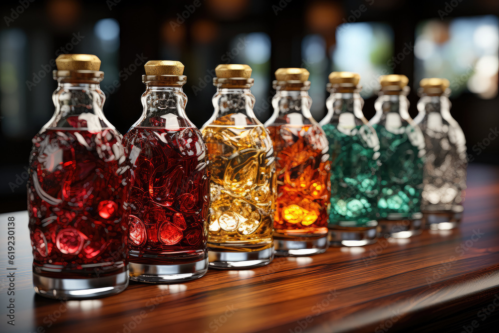 3D rendering of cola bottles, capturing their texture and depth of field. Generative Ai. 3D rendering of cola bottles, capturing their texture and depth of field. Generative Ai.