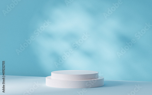 Podium or pedestal on blue background  3d render