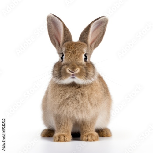 Cute Rabbit Isolated. Illustration AI Generative.