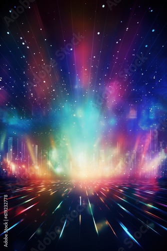 Night club neon background. Illustration AI Generative. © ArtCookStudio