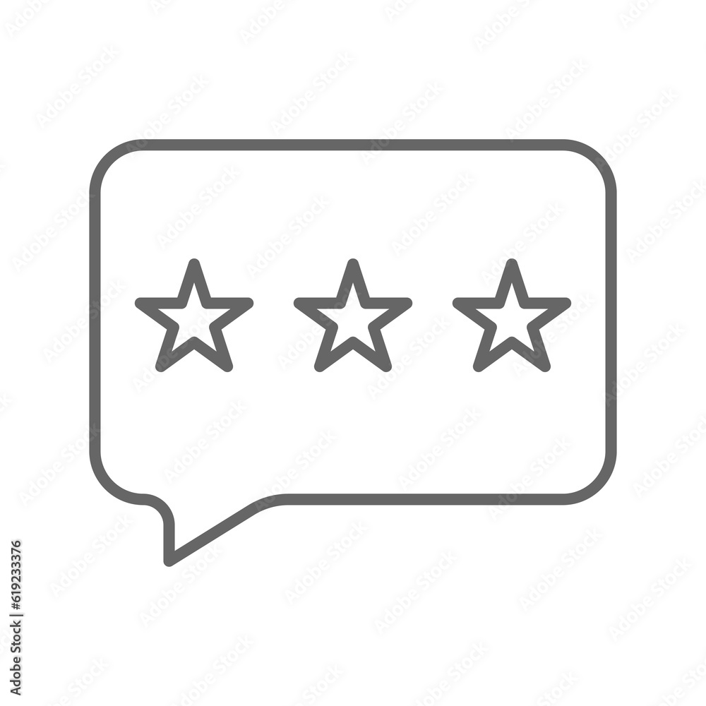 Online review icon. Star rating line sign. Vector illustration