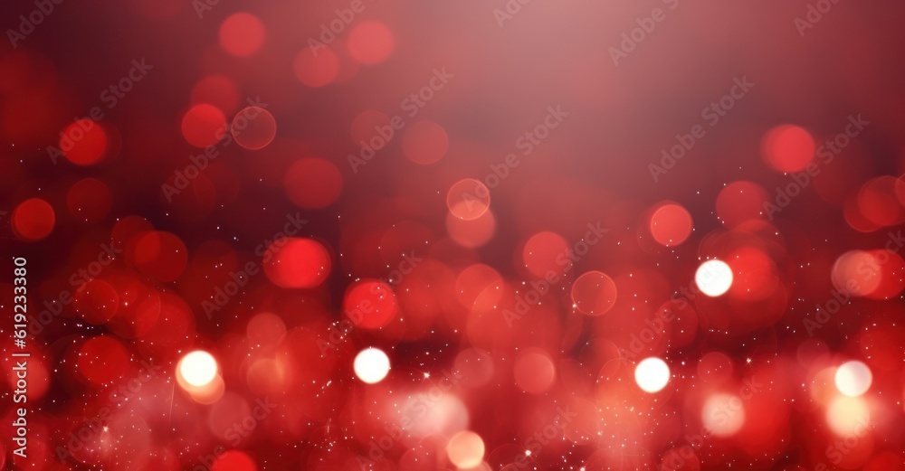 Red Christmas Lights Background. Illustration AI Generative. Red Christmas Lights Background. Illustration AI Generative.