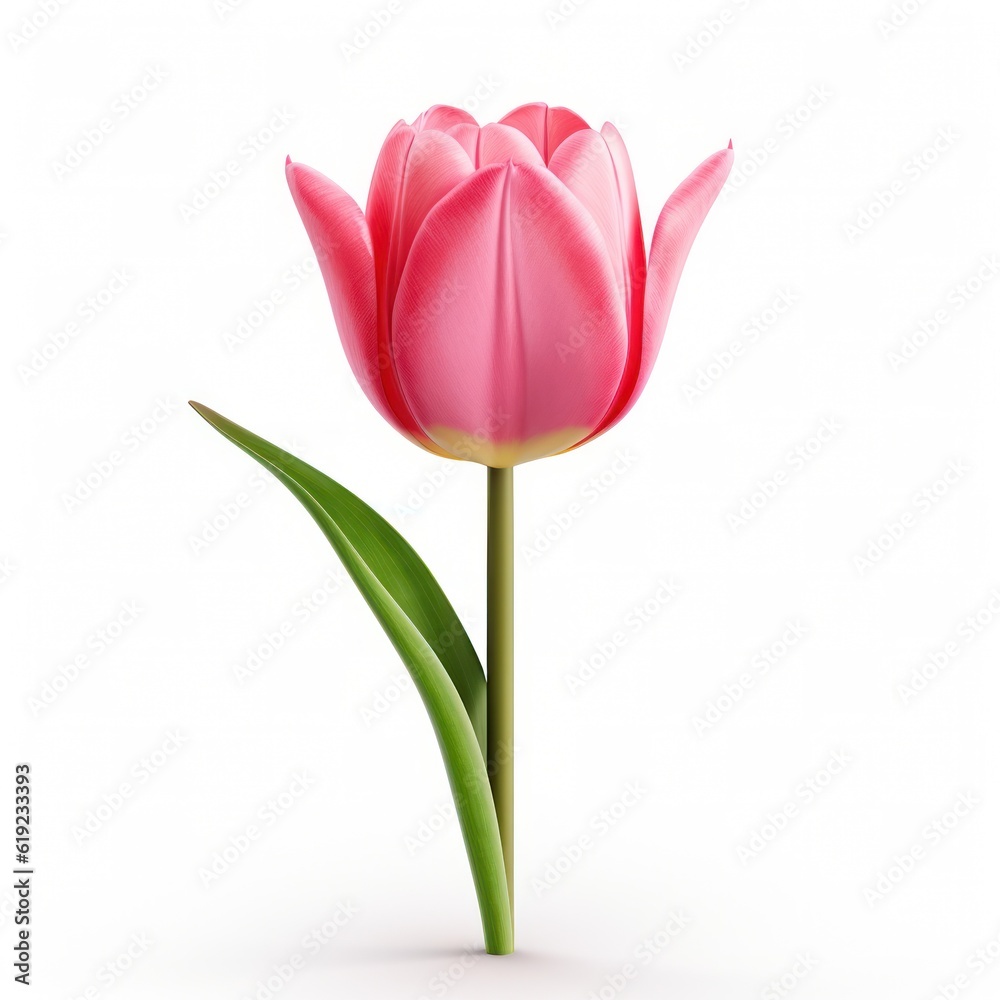 Tulip Flower Isolated. Illustration AI Generative. Tulip Flower Isolated. Illustration AI Generative.