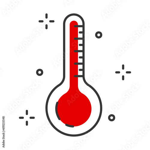 simple, black, outlined, linear temprature, temprature sign. Vector illustration photo