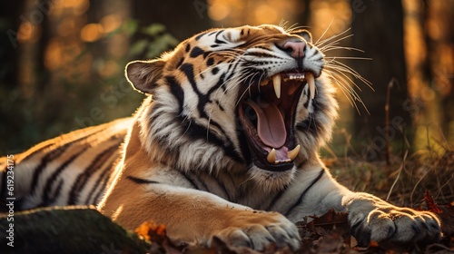 A Yawning Tiger in it s Natural Habitat