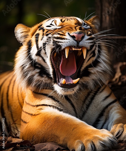 A Yawning Tiger in it's Natural Habitat © Mystikal Forest