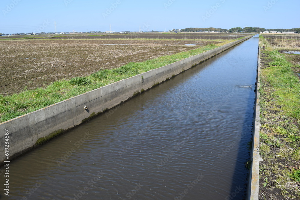 農業用水路兼排水路 茨城県南部
