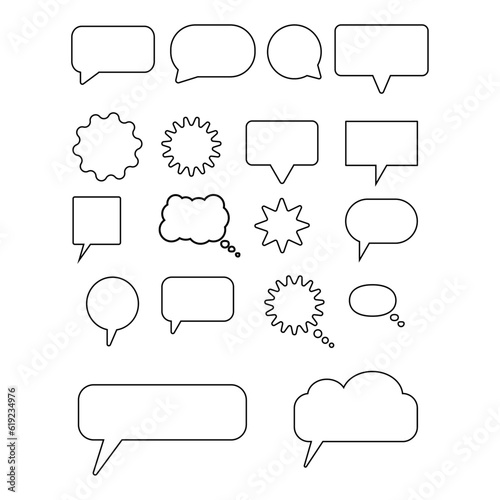 Speech bubbles set.Cartoon vector illustration.Comic dialog clouds