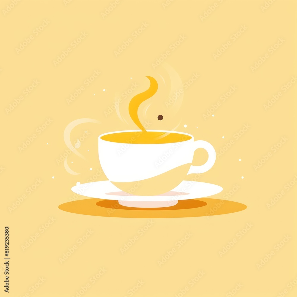 Mug vector on yellow background Mug vector on yellow background