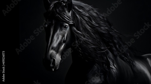 A Friesian Horse Portrait