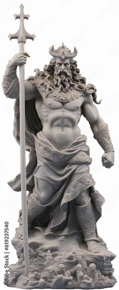 Obraz premium A beautiful image of Poseidon, the god of the seas. Olympian God. Greek god. Mythology. Image managed by AI