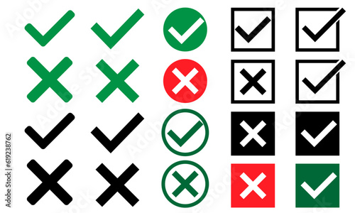 Check mark set stickers.Chekmark vector icons.Chekmark in circle icon 