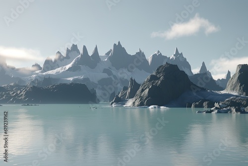 serene lake nestled among towering mountains