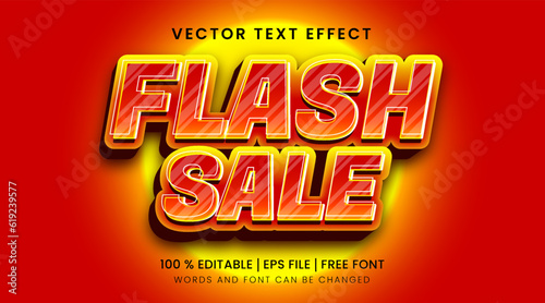 Flash Sale editable text effects with vector graphics and label design template