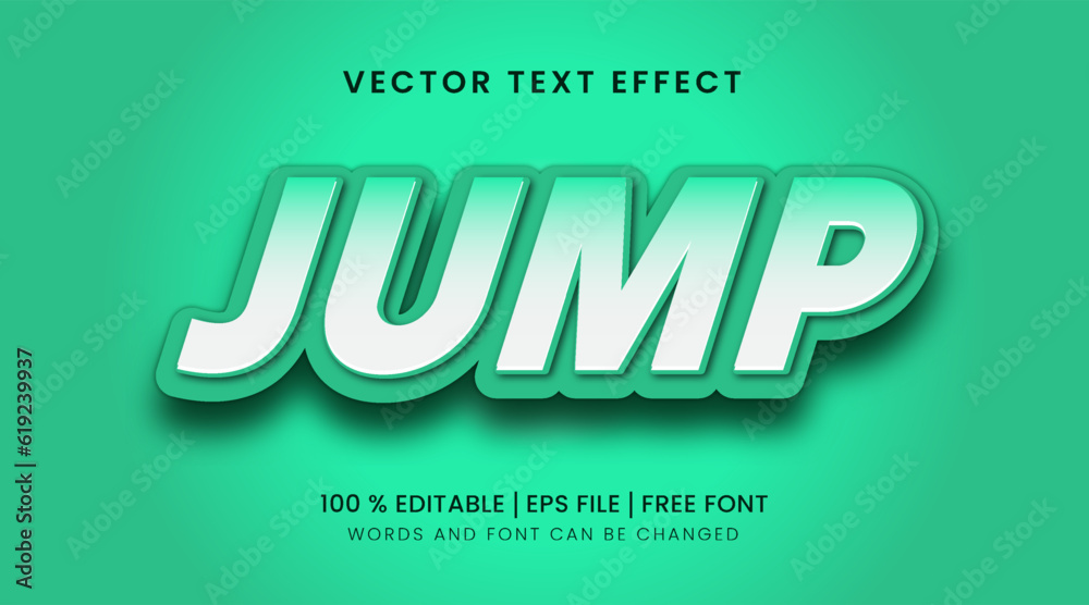 Jump editable text effects with vector graphics and label design