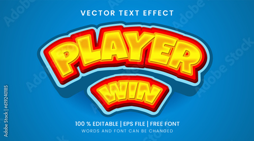 Player editable text effects with vector graphics and label design