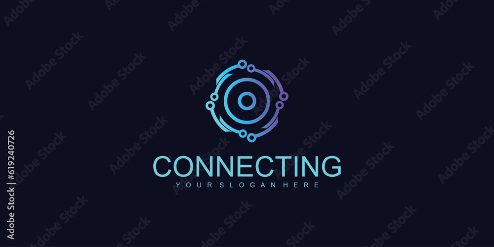 Creative technology logo design with modern style| premium vector