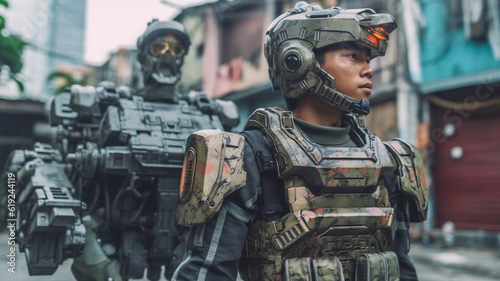 military, a soldier in a co...