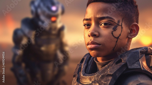young soldiers with combat ...