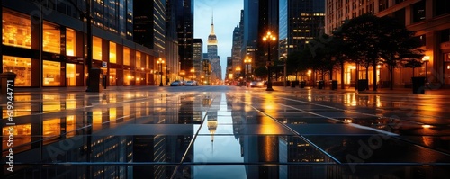 Streets of New York City at night