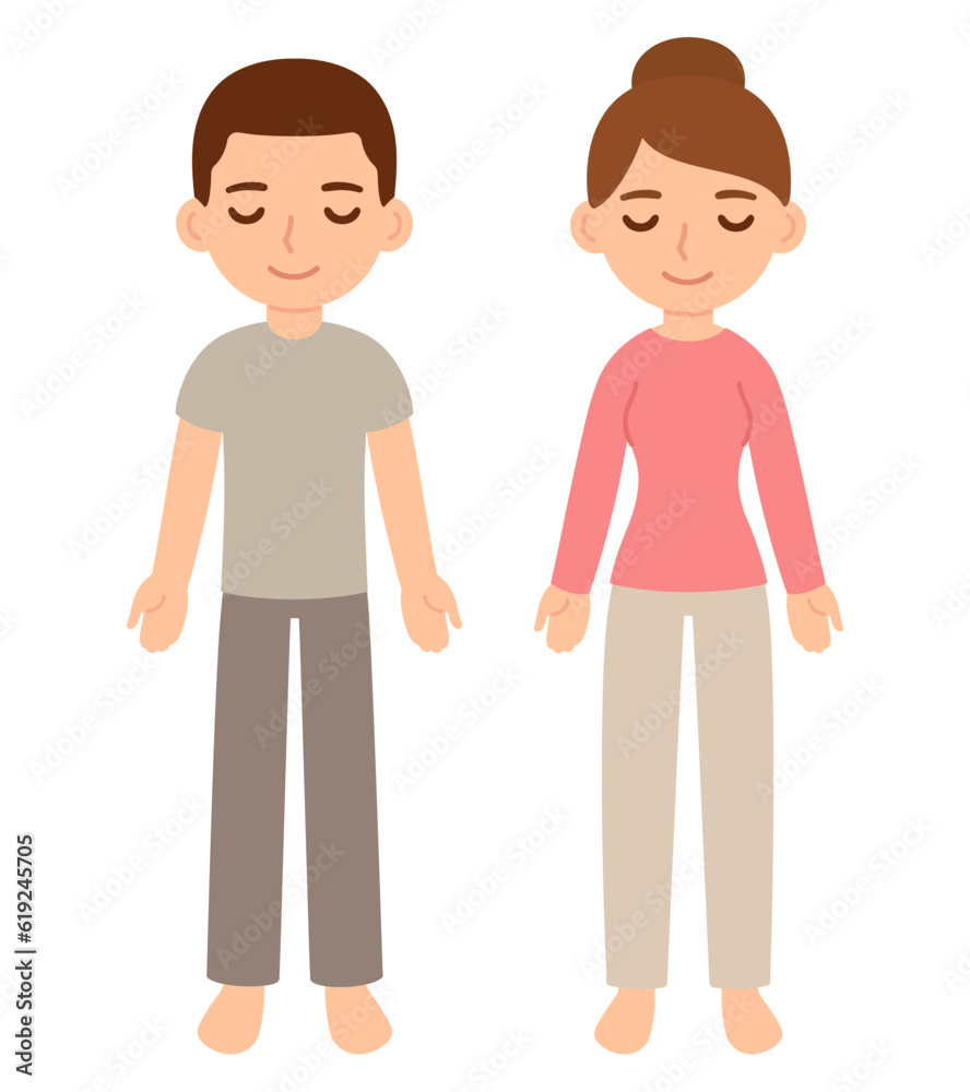 Man and woman in Shavasana meditation Man and woman in Shavasana meditation