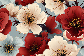 Wandcirkels Bloemen patronen Exotisch bloemenpatroon modern design  © Miljan Živković