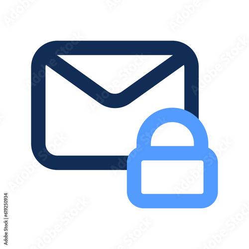 message encrypt outline color icon