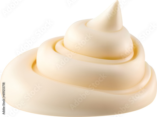 Mayonnaise swirl on white background. Vector EPS-10