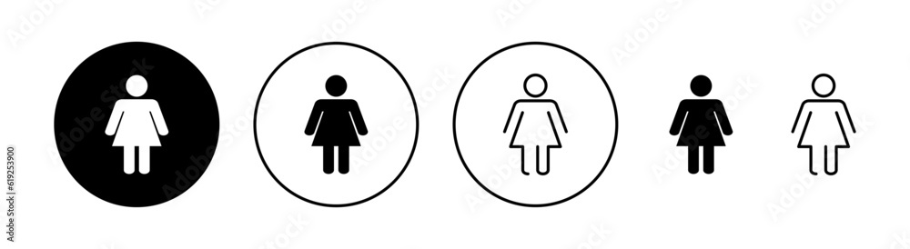 Female icon set for web and mobile app. woman sign and symbol