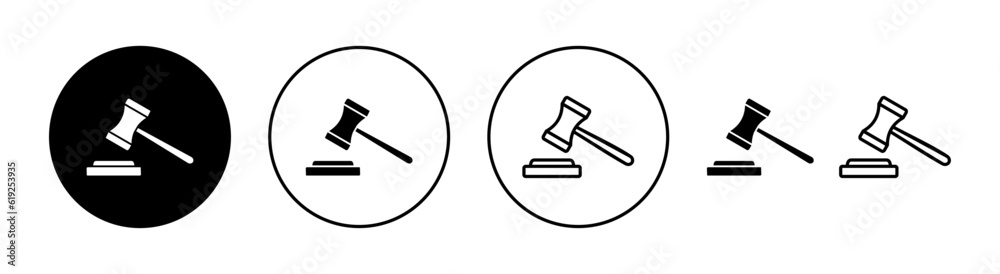 Gavel icon set for web and mobile app. judge gavel sign and symbol. law icon. auction hammer Gavel icon set for web and mobile app. judge gavel sign and symbol. law icon. auction hammer