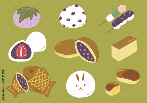 和菓子のイラストセット