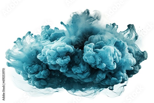 Illustration of blue smoke on a clean white background