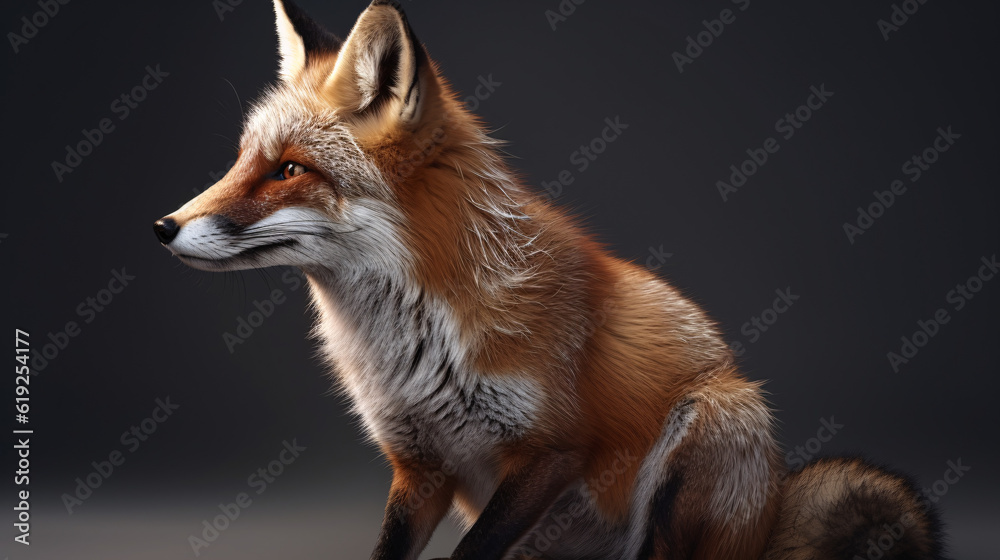 Fototapeta premium red fox animal in the wildlife mammal wild generative ai