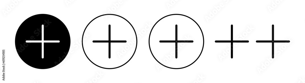Obraz premium Plus Icon set for web and mobile app. Add plus sign and symbol