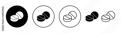 Pills icon set for web and mobile app. capsule icon. Drug sign and symbol