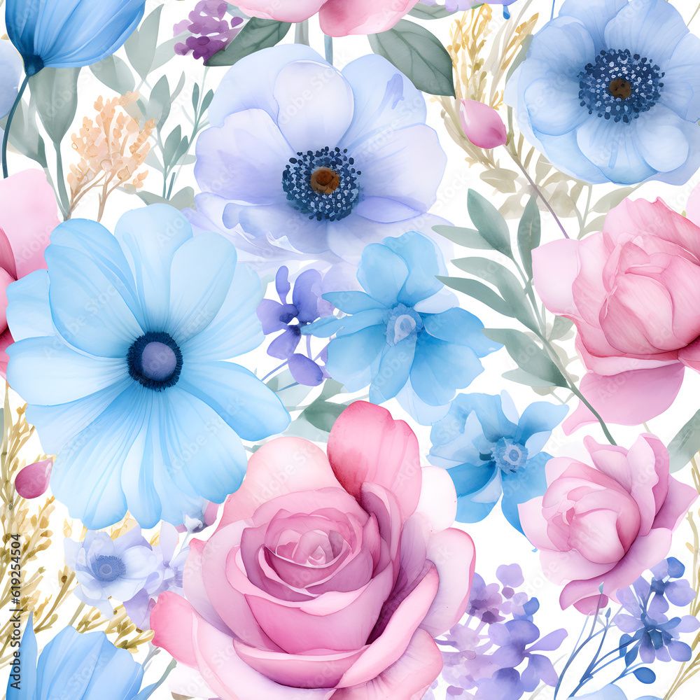 background with flowers seamless tile