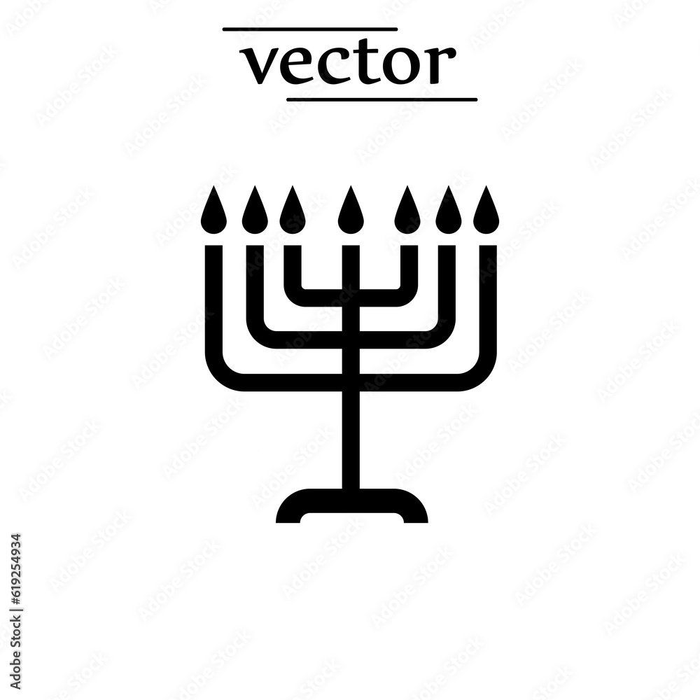 Menorah icon design flat illustration on white background..eps Menorah icon design flat illustration on white background..eps