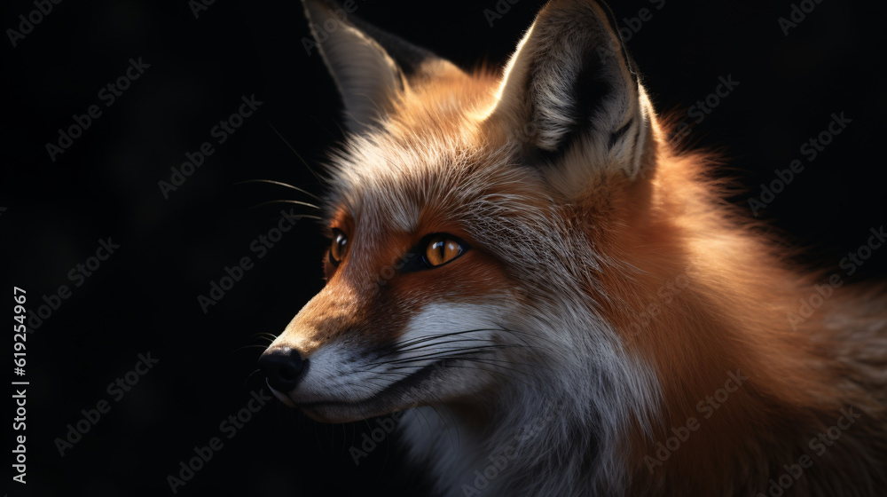 red fox animal in the wildlife mammal wild generative ai