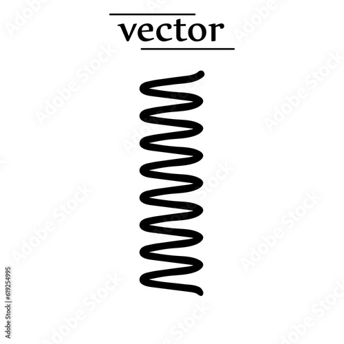  Set of Metal Springs Silhouettes vector flat illustration on white background..eps