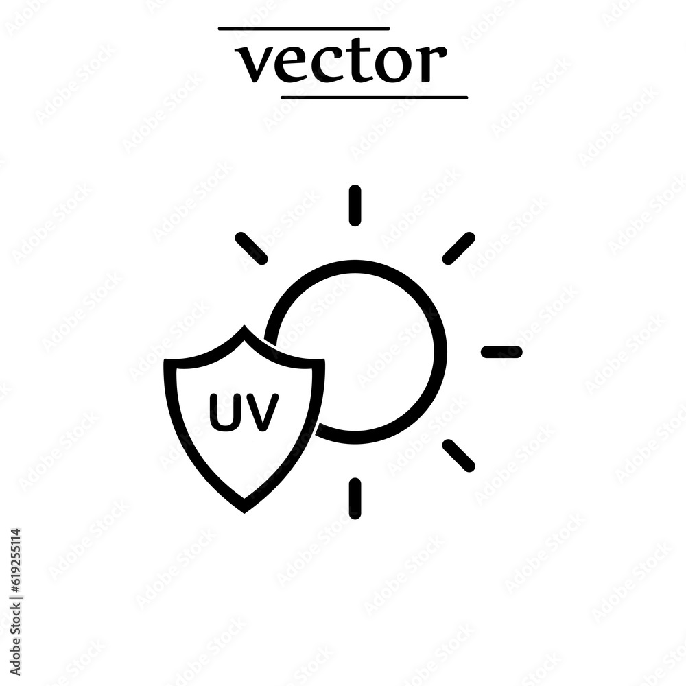 UV protection icon design. vector flat illustration on white background..eps UV protection icon design. vector flat illustration on white background..eps