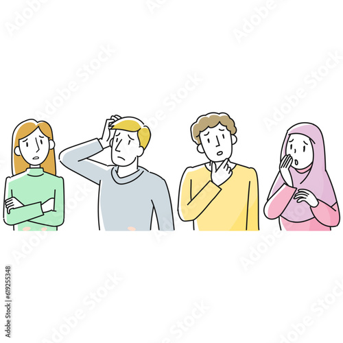 困った表情の外国人