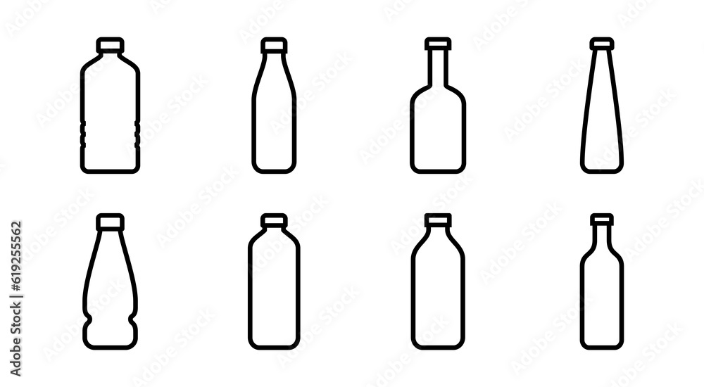 Bottle icon set illustration. bottle sign and symbol Bottle icon set illustration. bottle sign and symbol