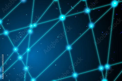cyber abstract blue background with stars and lessor lines 