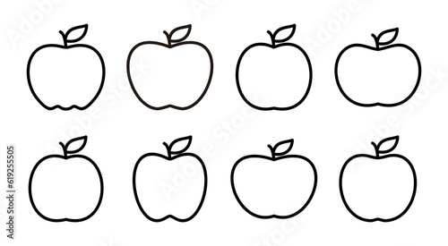 Apple icon set illustration. Apple sign and symbols for web design.