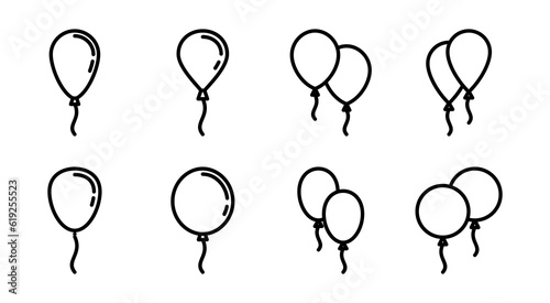 Balloon icon set illustration. Party balloon sign and symbol